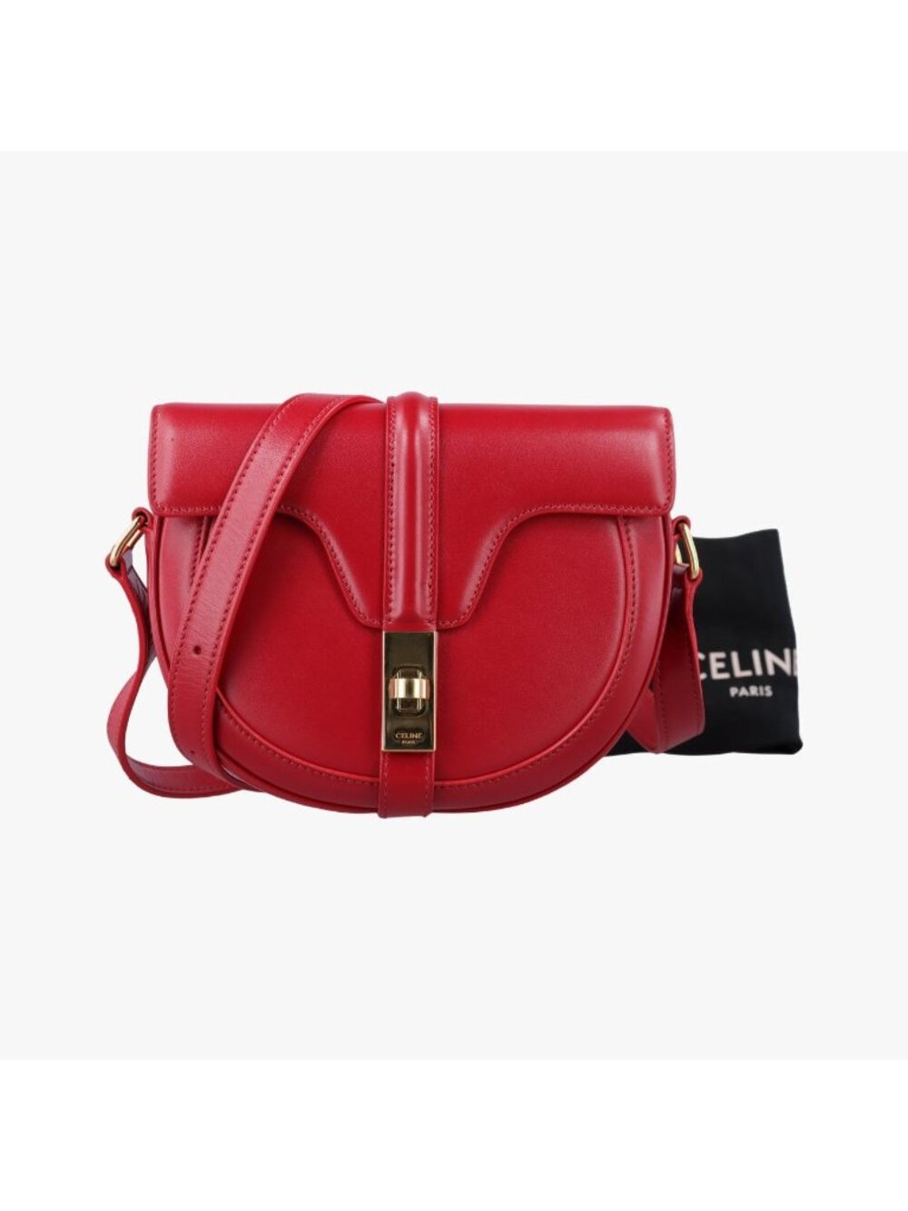 Celine Small Besace 16 Sesame Red Leather U-sl Shoulder Bag